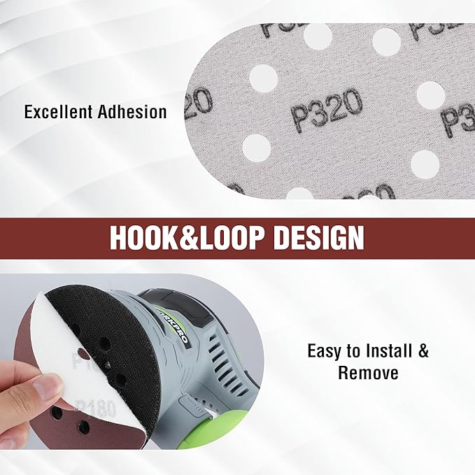 WORKPRO 150-piece 5 Inch Sanding Discs Set and 3 Foam Buffer Pads & 3 Grit Sandpaper