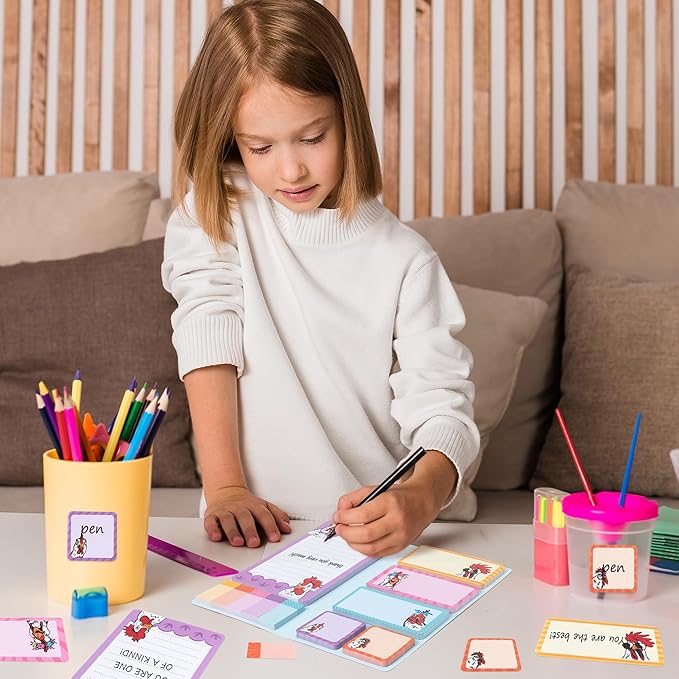 B1ykin Cute Sticky Notes Set - Just Chicken It On You Self-Stick Notes Pad, 550 Sheets Writing Memo Pages Sticky Notepad for Teacher Appreciation Gifts, School Office Supplies (New Funny Chickens)