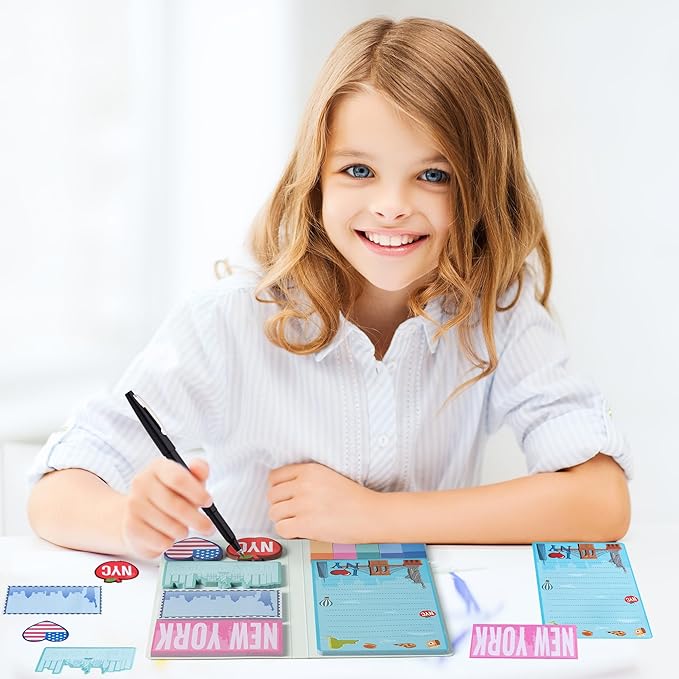 B1ykin Cute Sticky Notes Set - New York is Always A Good Idea Self-Stick Notes Pad, 550 Sheets Writing Memo Pages Sticky Notepad for Teacher Appreciation Gift, School Office Party (New York City)
