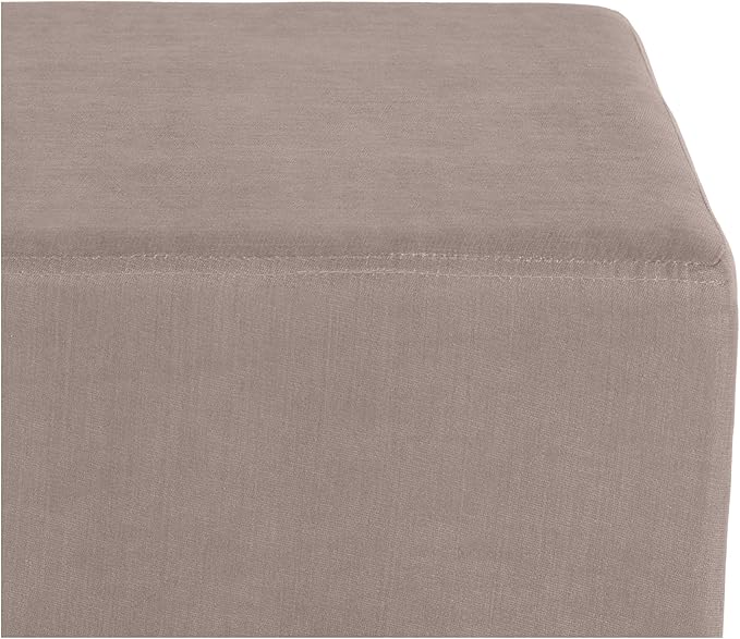Seville Classics Cushioned Fabric Ottoman Hidden Storage Chest Footrest Chair, Padded Seat for Bedroom, Dorm, Loft, Living Room, Entryway, Hallway, Cork/Taupe, 30" Bench