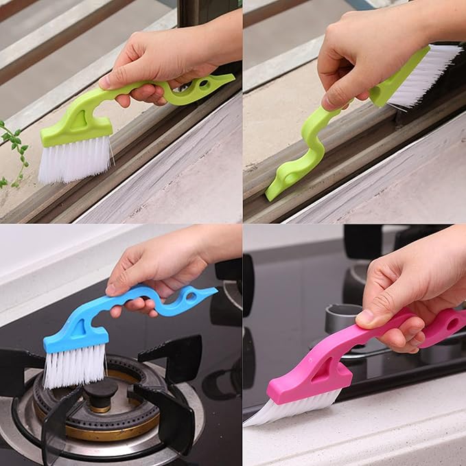 9-Piece Window Track Hard Bristle Gap Cleaning Brush Set, Multi-Purpose Household Cleaning Tool for Cleaning Kitchen, Cups, Bathroom, Window Tracks, Corners and Small Spaces