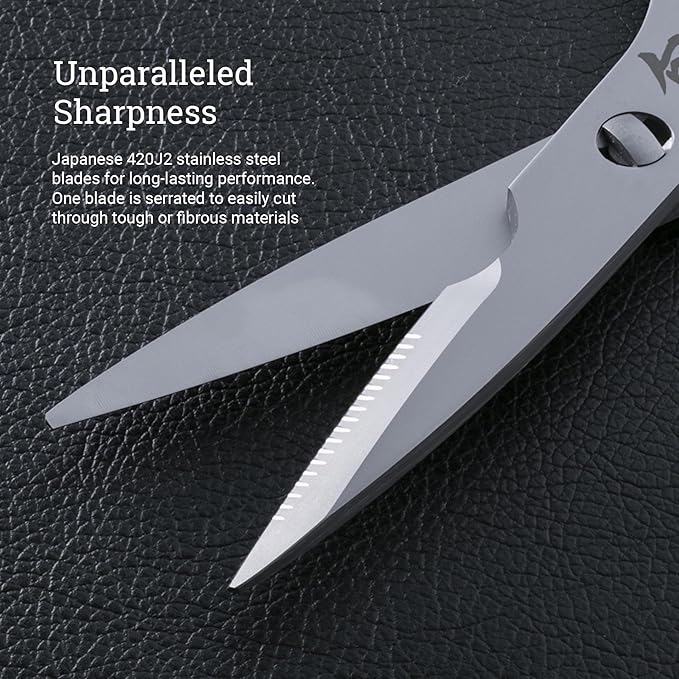 Shun Kitchen Shears, 22.6 cm, Heavy Duty Cooking Scissors, Durable 420J2 Stainless Steel, Detachable Blades for Easy Cleaning, Multi Purpose Kitchen Shears for Professional and Home Chefs