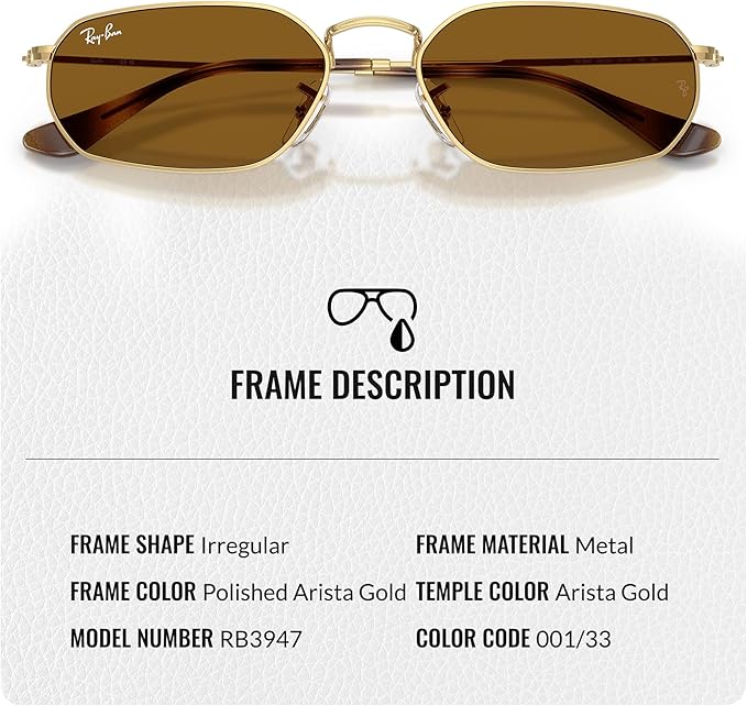 Ray-Ban RB3947 Square-Round Shaped Sunglasses for Men & Women with Official RAYBAN Eyewear Kit – Classic Timeless Design