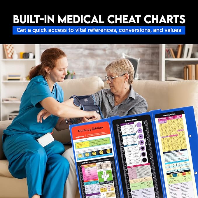 Nursing Clipboard with Nursing and Medical Edition Cheat Sheets 3 Layers Aluminum Trifold Clip Board Nursing Nursing Student Essentials - Foldable Clipboard Nursing Nursing School Essentials