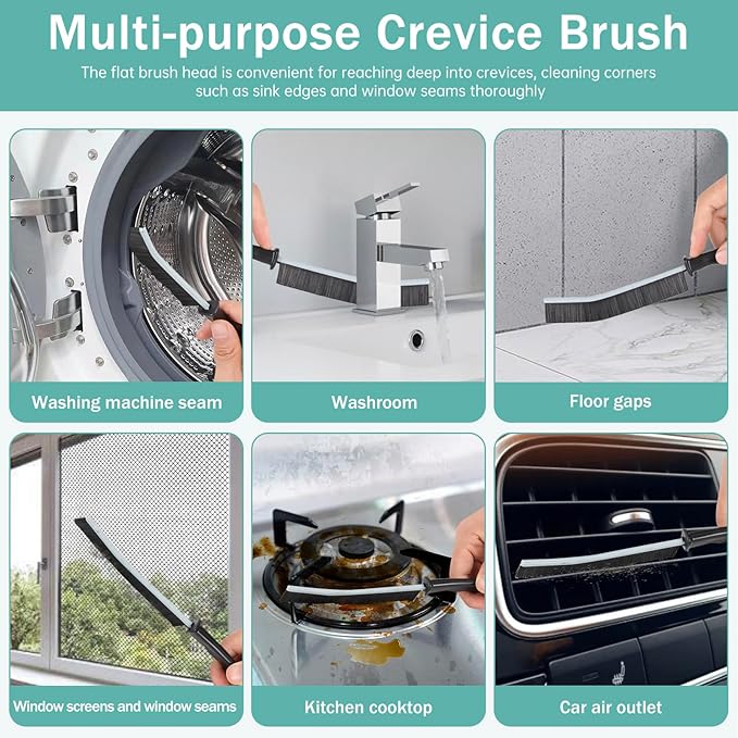 Crevice Cleaning Brush，Hard-Bristled Grout Brush，2024 New Multifunctional Gap Cleaning Brush Tool，Dead Corners Brushes for Bathroom Kitchen Tiles Window Door Slots，5pcs
