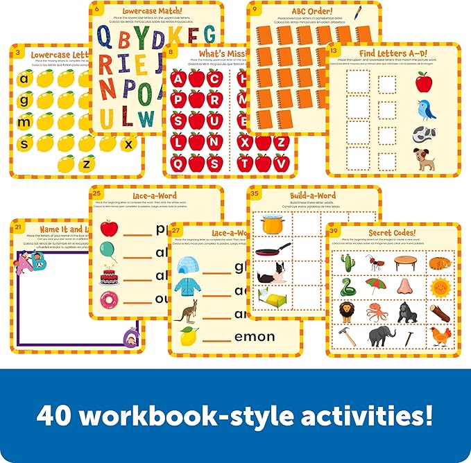 Learning Resources Skill Builders Letter Learning Kit - Alphabet Montessori Toys, Homeschool Supplies, Preschool Classroom Must Haves, Toddler Activities, Lacing Cards