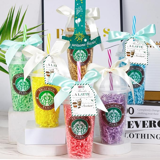 dZbGift Teacher gifts-teacher appreciation gifts in bulk,6packs teacher coffee gift card holder with cards for women man,Back to School,teacher birthday gifts,first day of school,Graduation
