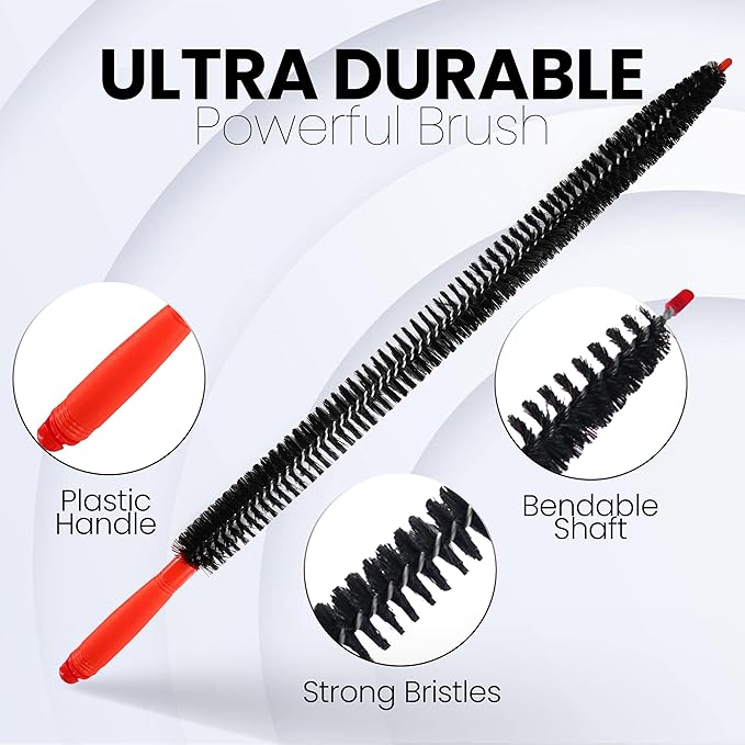 Dryer Lint Brush Vent Cleaner, Long Flexible Refrigerator Condensor Coil Cleaning Brush, Fridge and Radiator Cleaner Brush, 26 Inch,2 PC