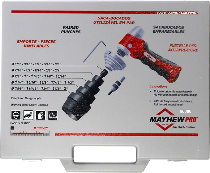 Mayhew Tools 66080 Hollow Punch, 26-Piece Set, Black