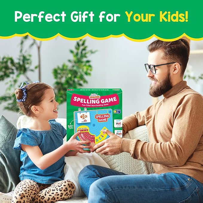 Smartivity Spelling Game Learning Toy for Kids 4-8 Years Old,50+ Picture Cards,Birthday Gift,Educational Word&Vocabulary Building Toy with Rotating Letter Wheels