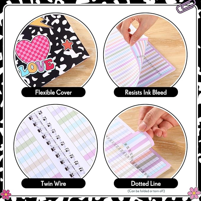 Fuyoooo Teacher Record Book Teacher Grade Book 2026-2027 Spiral Bound Composition Record Class Planner 2026 Gradebook Office Favors for Classroom Attendance Decoration Double Sided Color Printing