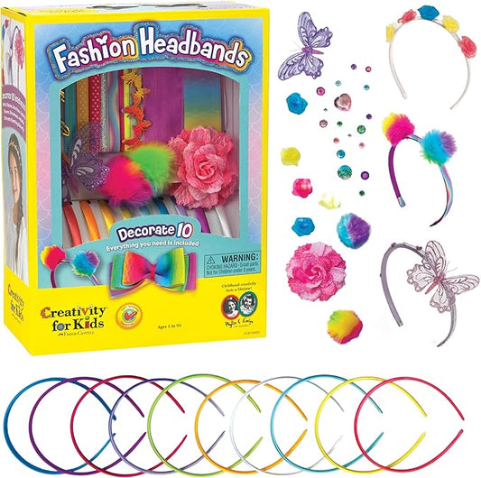 Creativity for Kids Fashion Headband Making Kit - Makes 10 DIY Headbands, Arts and Craft Kits, Kids Activities, Birthday Gifts for Girls (Ages 5+)