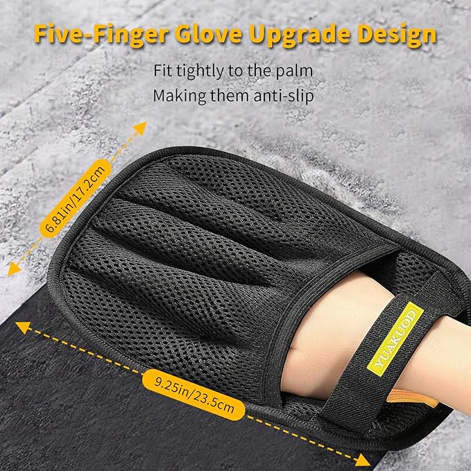 Pet Hair Removal Glove for Cats & Dogs, Upgraded Five-Finger Electrostatic Pet Hair Gloves, Reusable Magic Brush Pet Hair Remover Tool for Couch, Carpet, Car Seat(2 PCS)