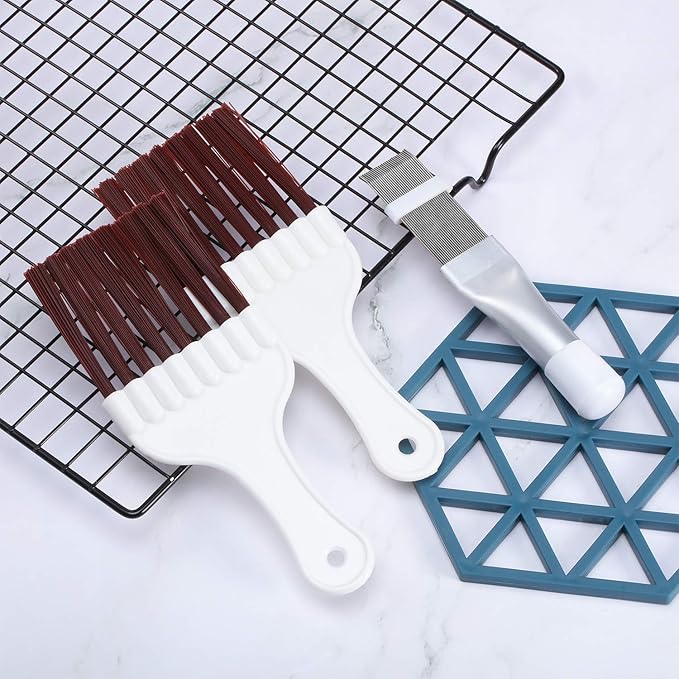 Boao 3 Pieces Air Conditioner Condenser Fin Cleaning Brush Stainless Steel Coil Cleaner Fin Comb Refrigerator Coil Cleaning Whisk Brush(Simple)