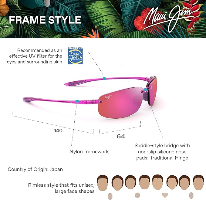 Maui Jim Polarized Men's and Women's Hookipa Rectangular Sunglasses