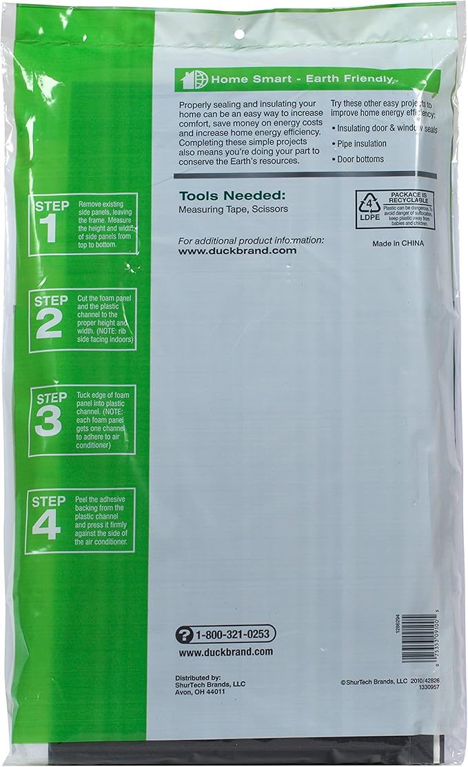 Duck Brand Air Conditioner Foam Insulating Panels, 18-Inch x 9-Inch x 7/8-Inch Each, 1286294