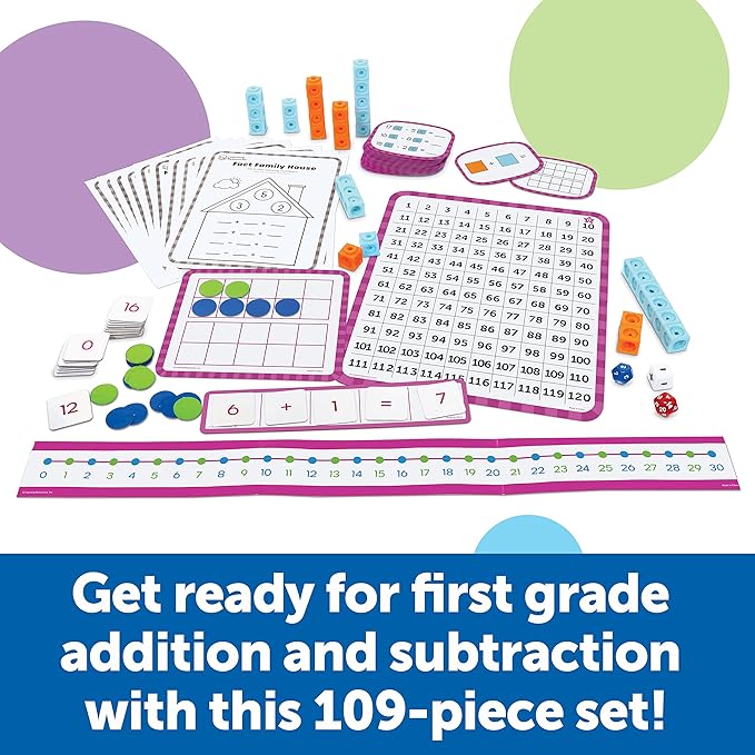 Learning Resources Skill Builders! First Grade Addition and Subtraction - Math Manipulatives, Number Recognition Skills, Classroom Must Haves, Teaching Materials, Back to School Essentials