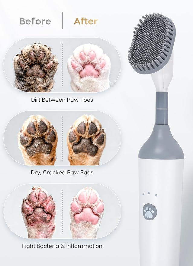 3-in-1 Reciprocating Deep-Clean Brush - Hard, V-Shaped & Soft Silicone Brush Heads for All Surfaces, 3-Speed with LED Light for Grout, Delicate Glass, Kitchen, Bathroom, Car & Pet Areas, CB04