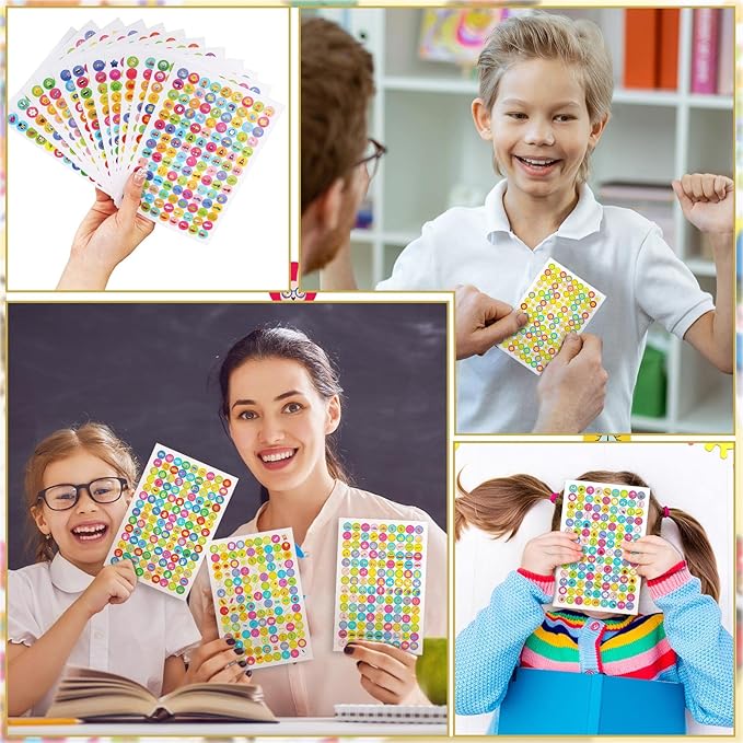 6048 Pieces Small Stickers for Kids Reward Chart - Mini Incentive Happy Smile Face Star Bundle for Teachers and Kids Behavior Chart(Vivid Style)