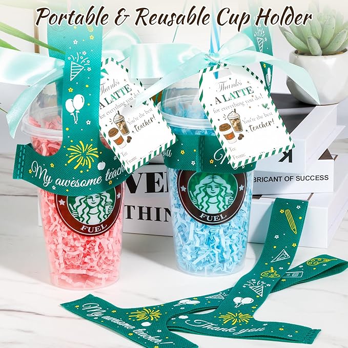 dZbGift Teacher gifts-teacher appreciation gifts in bulk,6packs teacher coffee gift card holder with cards for women man,Back to School,teacher birthday gifts,first day of school,Graduation