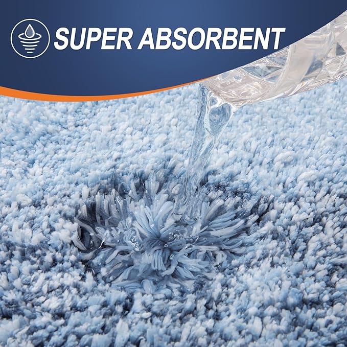 OLANLY Bathroom Runner Rugs 54x24, Extra Soft Absorbent Microfiber Bath Rugs, Rubber Backing, Quick Dry, Machine Washable Bath Mats for Bathroom Floor, Tub and Shower, Home Decor Accessories, Blue