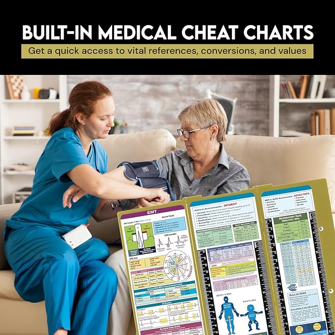 Nursing Clipboard EMT Edition 3 Layers Aluminum Foldable Nurse Clip Board Nursing Student Essentials Foldable Clipboard Nursing Trifold Nursing School Essentials