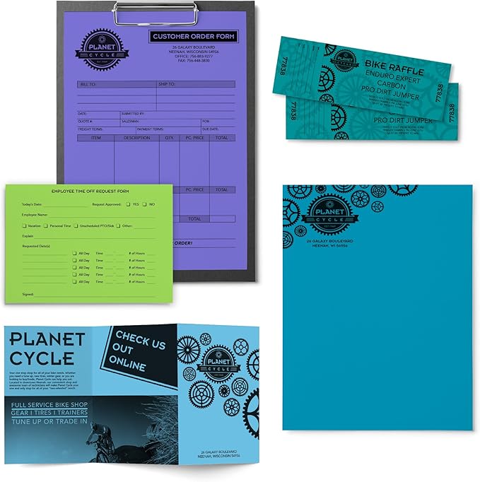 Astrobrights Color Paper - "Cool" Assortment, 24 lb Bond Weight, 8.5 x 11, Assorted Cool Colors, 500/Ream