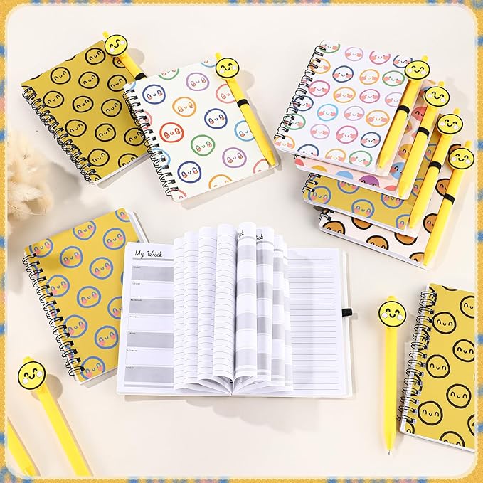 48 Pcs Inspirational Notebooks Bulk Coworker Positive Spiral Notebook Party Favors A6 Journal with Ballpoint Pen Classroom Office Appreciation Gift