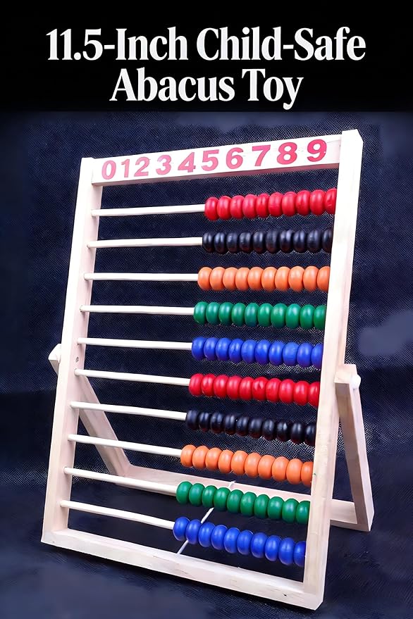 MAGIKON Wooden Counting Number Frame, 10 Rows Abacus for Kids Learning Math (11-1/2-Inch)