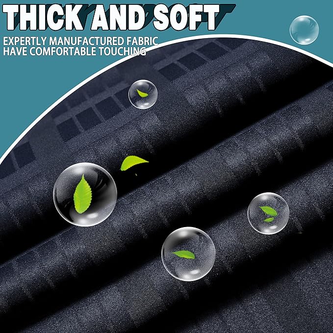 Conbo Mio Extra Long No Hook Shower Curtain with Snap in Liner Set, Hotel Luxury Black Shower Curtains for Bathroom with See Through Top Window, Waterproof, Washable 71W x 84H