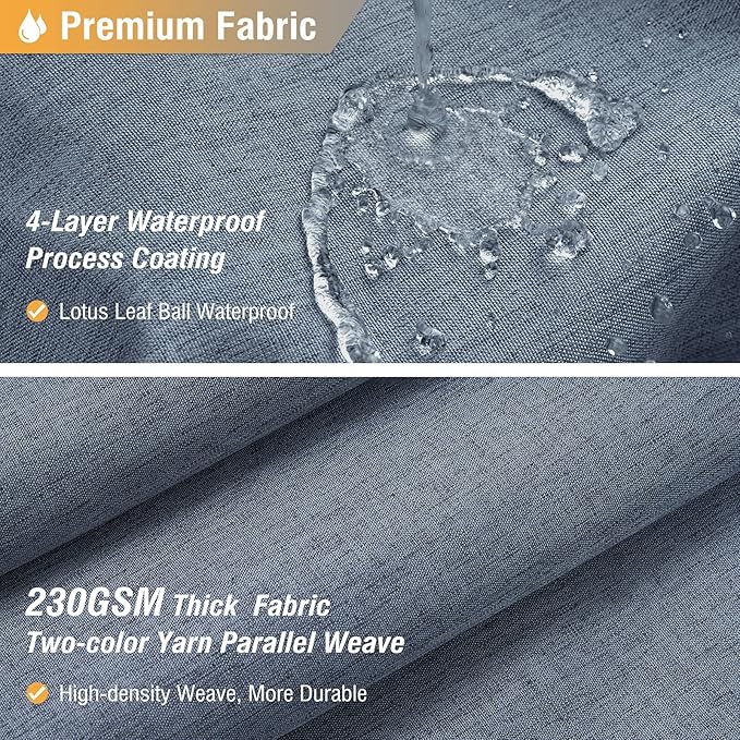 BTTN Fabric Shower Curtain, Linen Textured Heavy Duty Polyester Cloth Shower Curtain Set with Plastic Hooks, Blue Grey, 72" W x 72" L (Pack of 1)