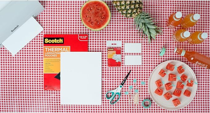 Scotch Thermal Laminating Pouches, Letter Size Laminating Sheets 8.9 x 11.4-Inches, 3 mil thick, 20-Pack, Clear