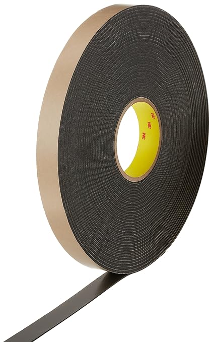 3M 4496 Black Foam Tape, 1" Width x 36ydlength (1 roll)
