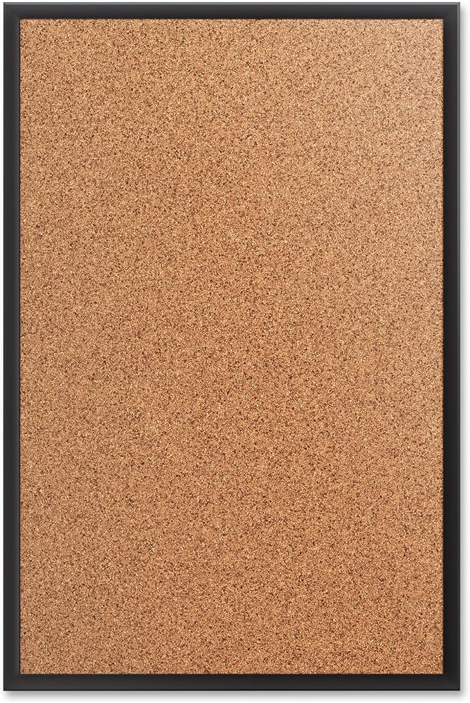 Quartet Cork Board, Bulletin Board, 6' x 4' Corkboard, Black Frame (2307B)