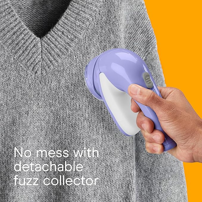 Conair Fabric Shaver and Lint Remover, Battery Operated Portable Fabric Shaver, Lavender