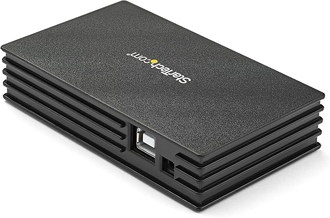 StarTech.com 4 Port Compact Black USB 2.0 Hub - Bus-powered or with Included Power Adapter - Portable Mac/PC laptop hub, TAA (ST4202USB)