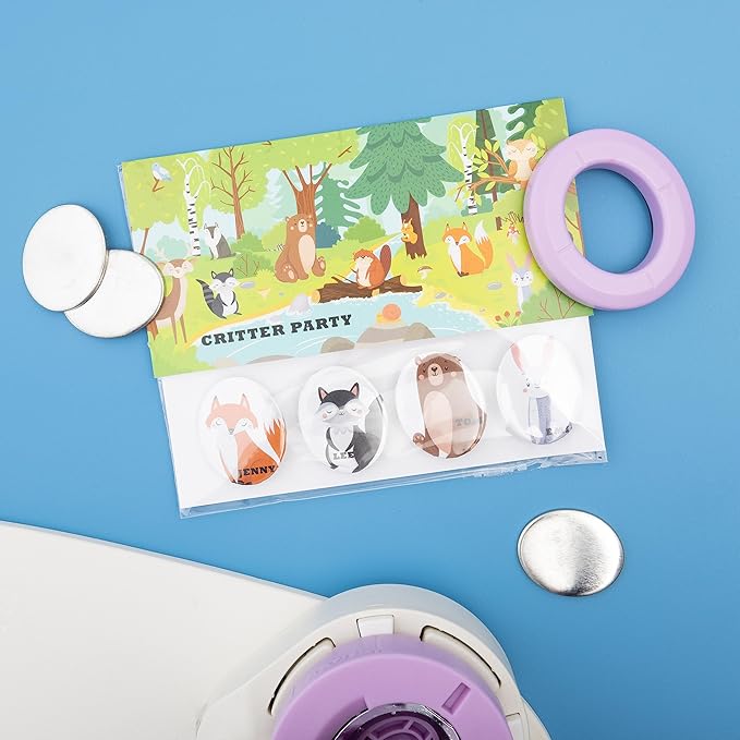 We R Memory Keepers Button Press Insert Oval, Make DIY Oval Buttons, Perfect for Backpacks, Purses, Bags, and More, Use with Favorite Fabrics, Papers, Stickers, Crafting, Scrapbooking