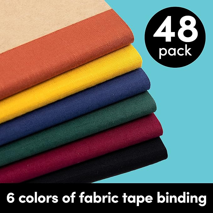 PAPERAGE 48-Pack Composition Notebook Journals, 120 Pages, Kraft Cover with Jewel Tone Spines, College Ruled Lined Paper, Small Size (8 in x 5.75 in) – for Home, Office or School Supplies