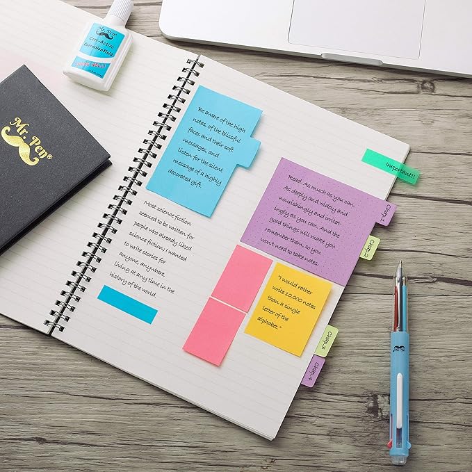 Mr. Pen- Sticky Notes Set, 410 Pack, School Supplies, Office Supplies, Planner Sticky Note Dividers Tabs, Book Notes, Stocky Notes for Bible Journaling