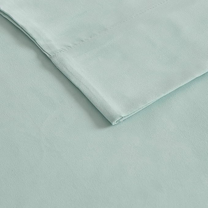 Madison Park 3M Microcell Bed Sheet Set Color Fast, Wrinkle and Stain Resistant, Soft Sheets with 16" Deep Pocket All Season, Cozy Bedding-Set, Matching Pillow Case, King, Seafoam, 4 Piece (MP20-2391)