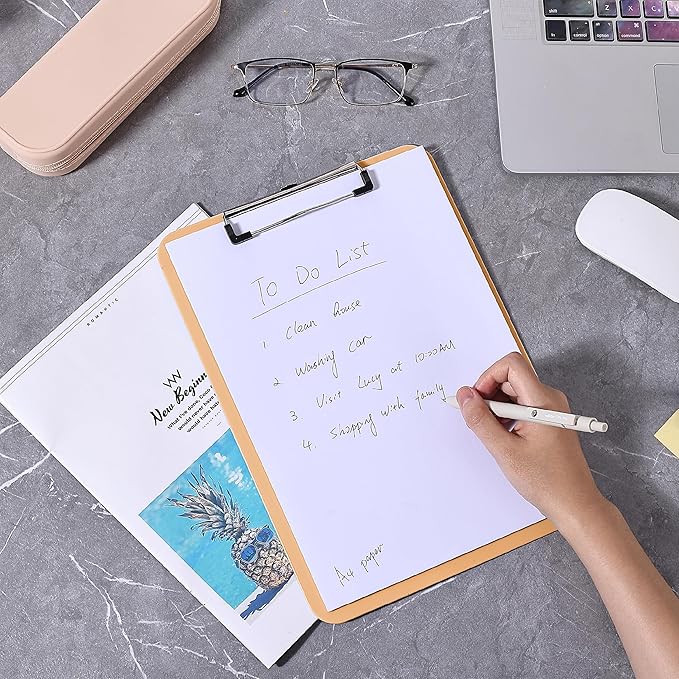 Mr. Pen- Plastic Clipboard, 12.5" x 9", 2 Pack, Peach Blush Clipboard Plastic, Low-Profile Metal Clip with Retractable Hanging Hole