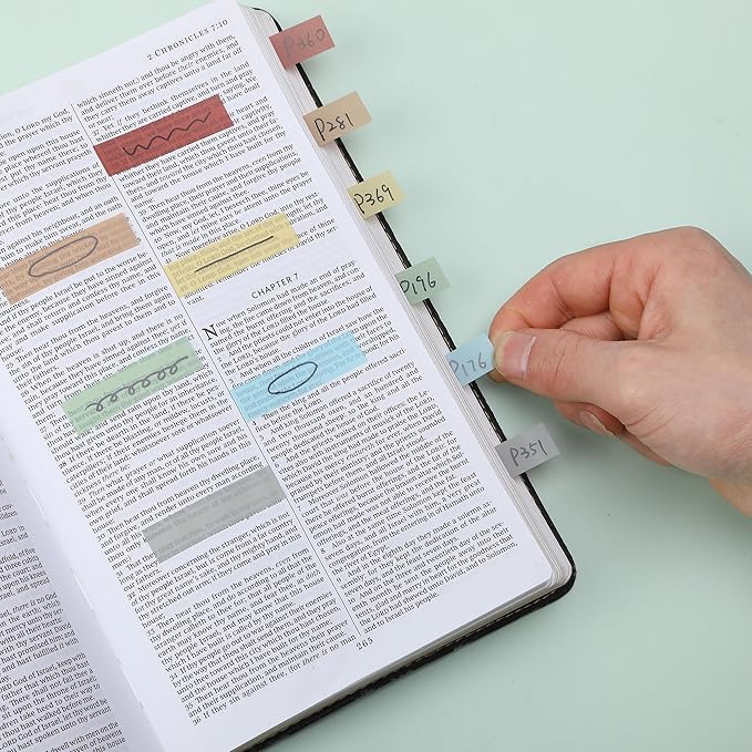 Mr. Pen- Transparent Sticky Note Set, 410 Pack, Morandi Colors, Transparent Sticky Notes Tabs, Stocky Notes for Bible Journaling
