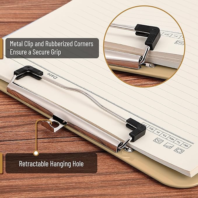Mr. Pen- Plastic Clipboard, 12.5" x 9", 2 Pack, Petal Glow Clipboard Plastic, Low-Profile Metal Clip with Retractable Hanging Hole