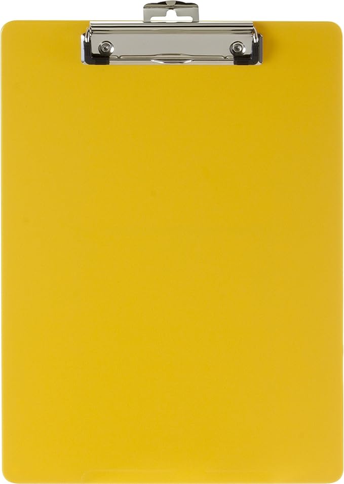 Officemate Recycled Plastic Clipboard, Letter Size, Yellow, Pack of 6 (83082)