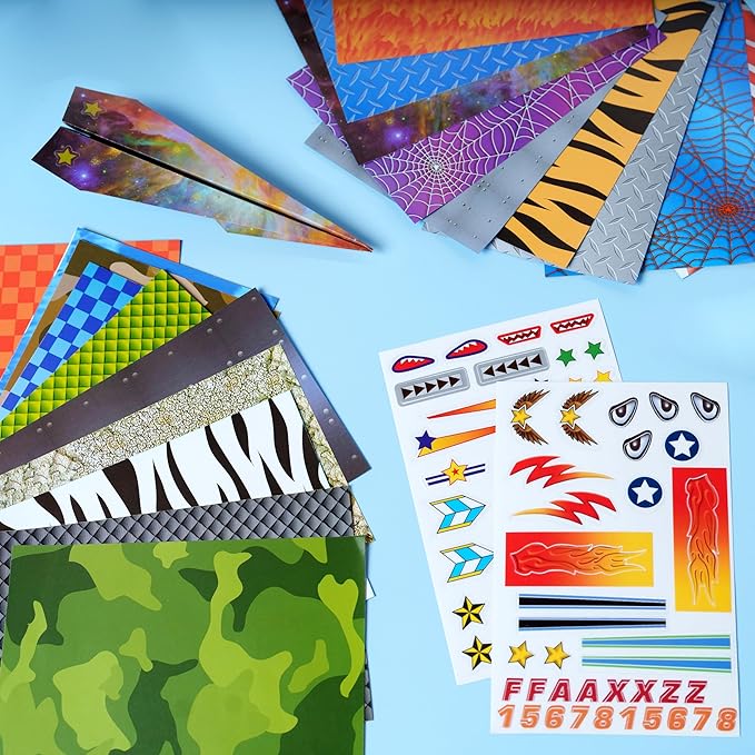 Creativity for Kids Paper Airplane Squadron - Create 20 Paper Airplanes, Mini Craft Kit for Boys, Easter Basket Stuffers and Gift for Boys, Kids Activities (Ages 6+)