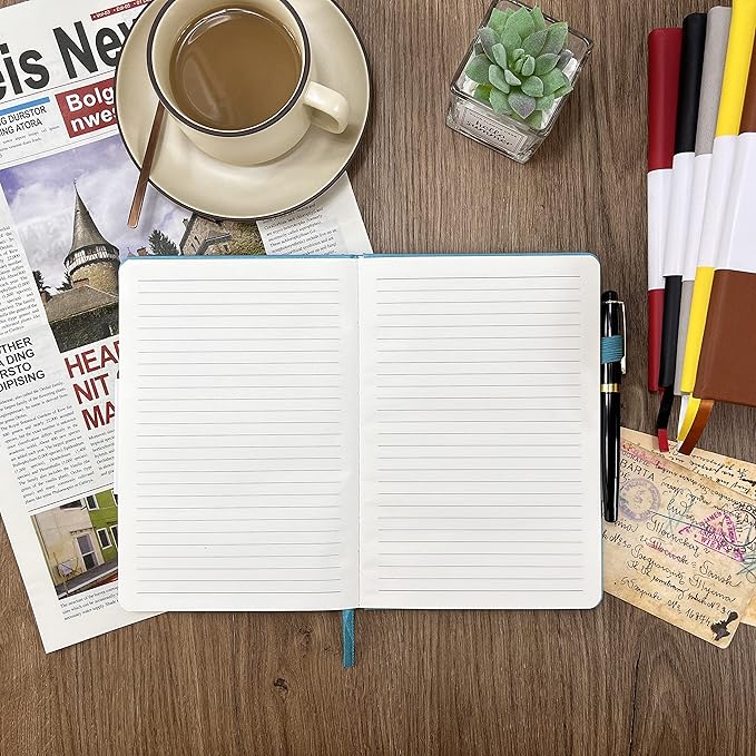 Notebook Journal, College Ruled Notebook Lined A5 160 Pages,Hard Cover Journals for Writing, Notebooks for Work Office School Women Men,5.7 inches x 8.4 inches(Mint Green)
