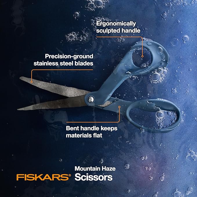 Fiskars Explore Collection Scissors, Gifts for Mom, Mountain Haze, 8", Black