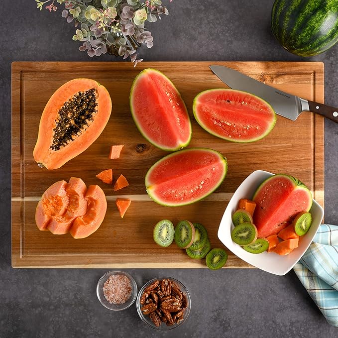 Kenmore Kenosha Extra Large Acacia Wood Cutting Board, 24 x 16 Inch – Heavy Duty Chopping Board with Juice Groove for Meat, Vegetables & Meal Prep