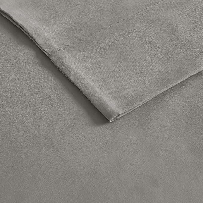 Madison Park 3M Microcell Bed Sheet Set Color Fast, Wrinkle and Stain Resistant, Soft Sheets with 16" Deep Pocket All Season, Cozy Bedding-Set, Matching Pillow Case, Cal King, Grey, 4 Piece