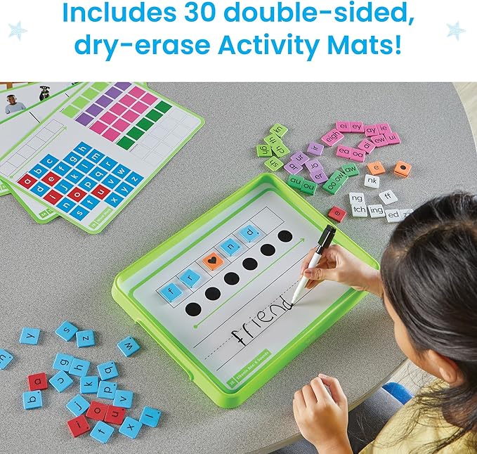 hand2mind Advancing Phonics Word Work Small Group Set, Magnetic Letter Tiles, Magnetic Letter Trays, Kindergarten Phonics Manipulatives, Phonemic Awareness, Science of Reading Classroom Materials